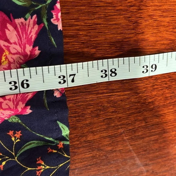 Old navy Womens Dress M Navy Pink Floral Button Keyhole Sleeveless Pullover EUC - Picture 11 of 12